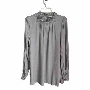 Cobblestone Living Gray Long Sleeve Viscose Blouse Made in Italy